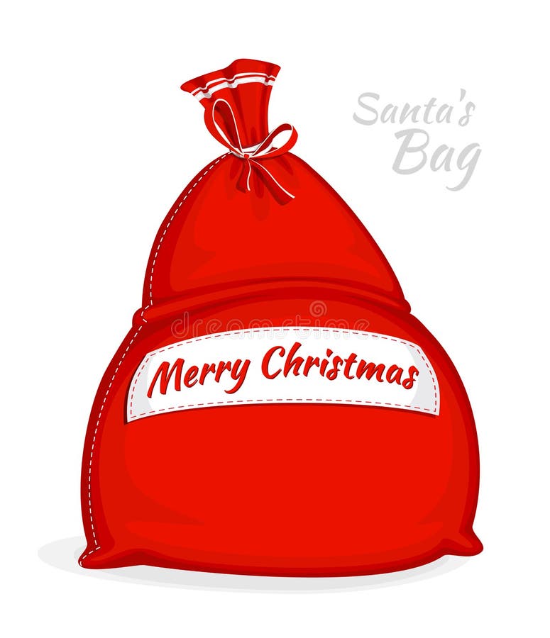 Bolso del rojo de Santa Claus Saco grande para los regalos Símbolo del Año Nuevo y de la Navidad aislados en el fondo blanco Ilus stock de ilustración Bolso del rojo de Santa Claus Saco grande para los regalos Símbolo del Año Nuevo y de la Navidad aislados en el fondo blanco Ilus stock de ilustración