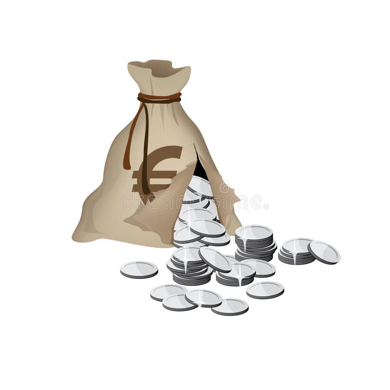 Bolso quebrado del dinero stock de ilustración Bolso quebrado del dinero stock de ilustración