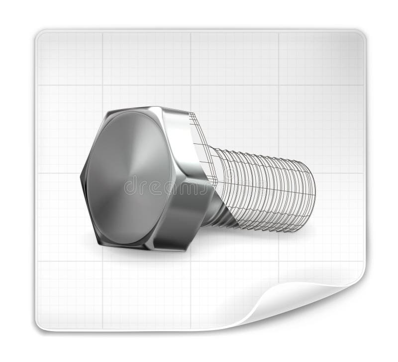 Bolt drawing stock vector. Illustration of equipment 25099608