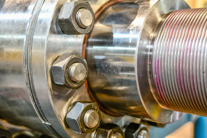 Bolt and Nut Connection of Mating Parts in Mechanical Engineering Stock