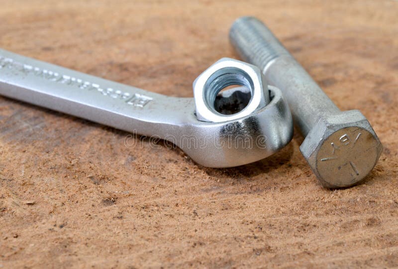 Wrench and Bolt stock image. Image of construction, industry 18247639