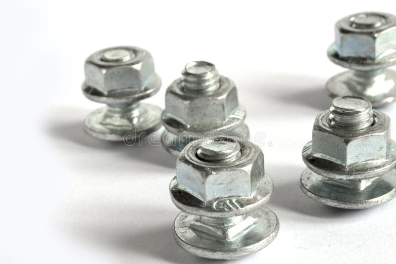 Bolts on white stock image. Image of technics, white 120146417