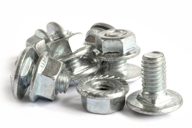 Bolts on white stock photo. Image of equipment, industry 119034860