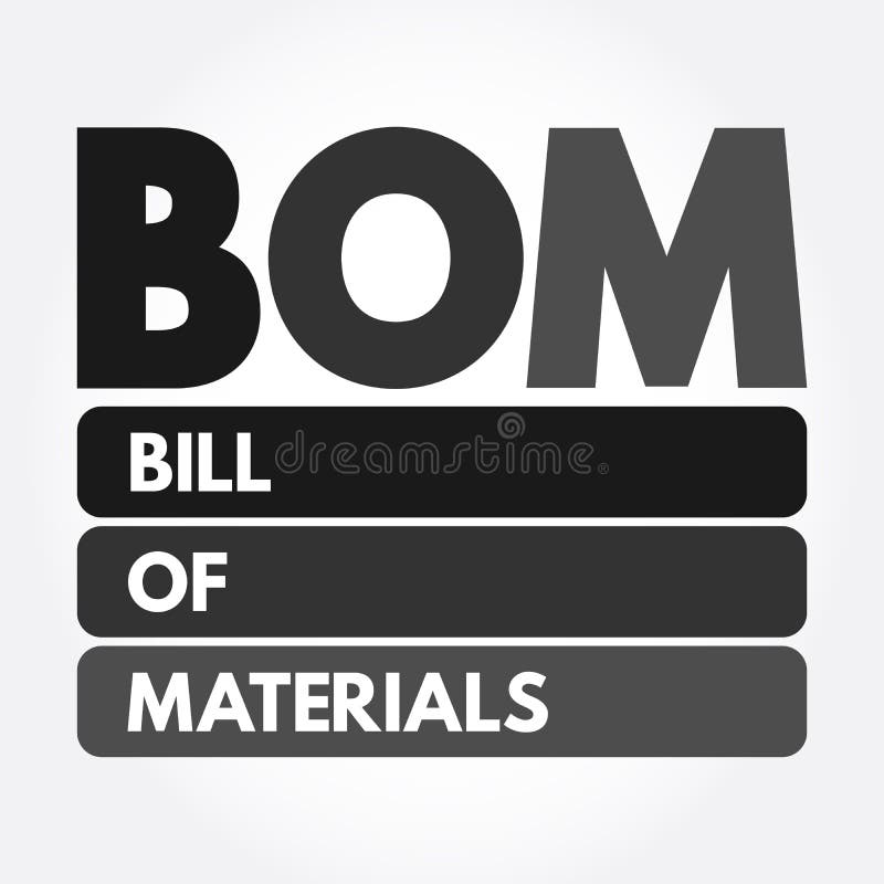 Bom Bill Of Materials Concept With Big Word Or Text And Team People
