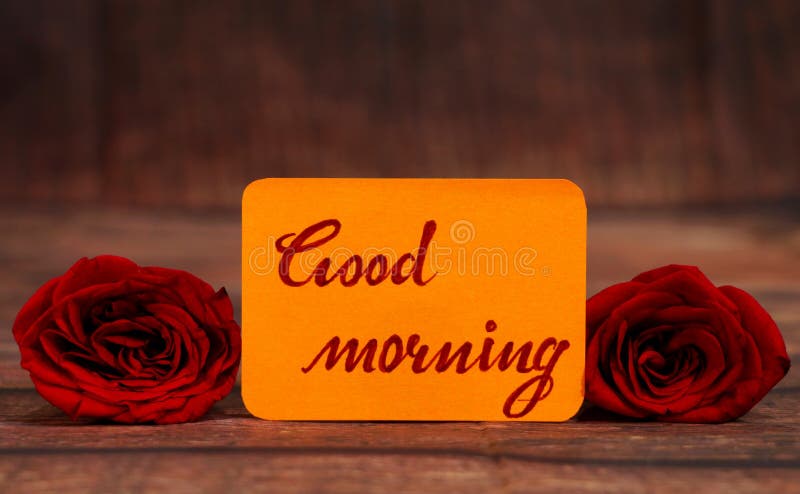 Bom Dia Com Rosas Vermelhas Imagem de Stock - Imagem de rosas, feliz:  161042995