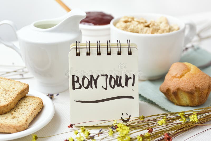Bom Dia Do Café Da Manhã E Do Texto Em Francês Foto de Stock - Imagem de mensagem, evento: 87164148 Bom Dia Do Café Da Manhã E Do Texto Em Francês Foto de Stock - Imagem de mensagem, evento: 87164148