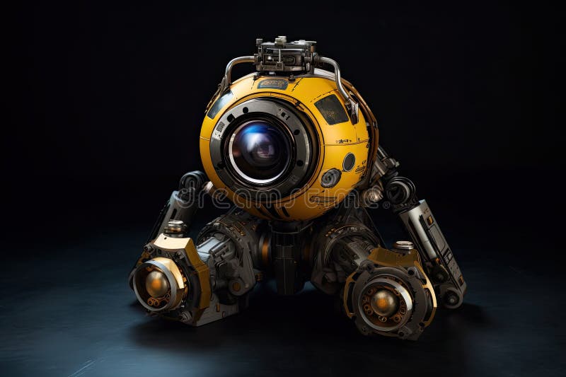 Bomb Exploration Robot. Generative Ai vector illustration