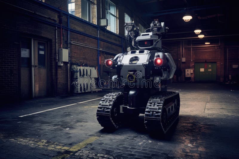Bomb Exploration Robot. Generative Ai vector illustration