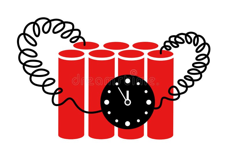 Bomb and explosive charge is going to explode and blow up after countdown royalty free illustration Bomb and explosive charge is going to explode and blow up after countdown royalty free illustration