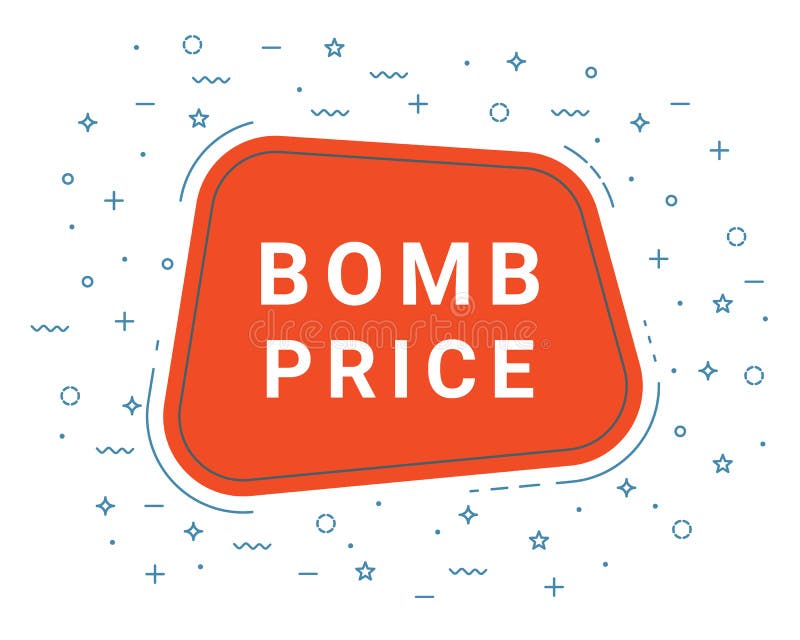 Bomb Price Speech Bubble Banner Sign, Design Template. Business Label Promo Offer. stock illustration