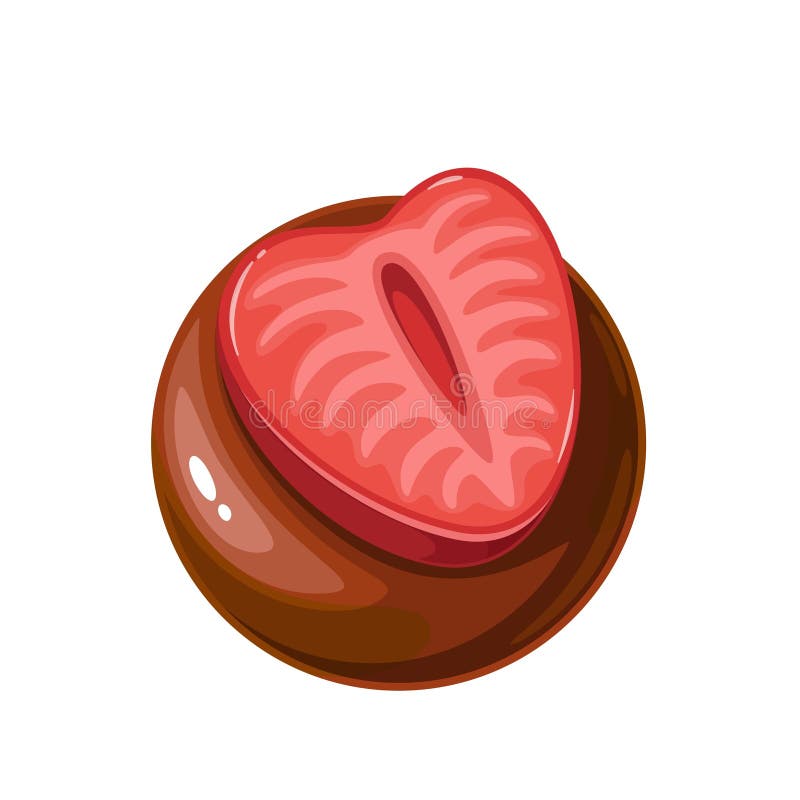 Bomba de Chocolate com Fatia de Morango ilustração stock