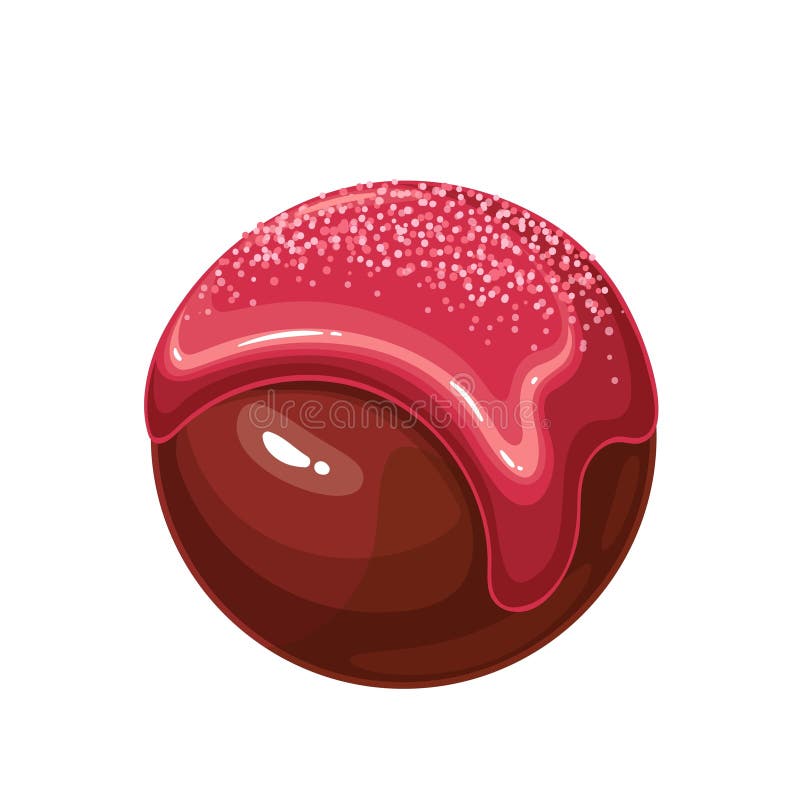 Bomba de Chocolate com Glacê de Morango ilustração do vetor