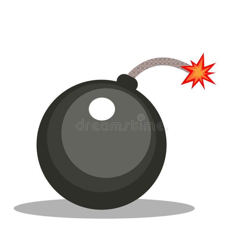 The Isolated cartoon cannonball bomb. The Isolated cartoon cannonball bomb