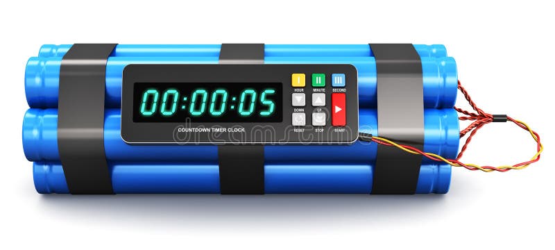 Bomba a orologeria con l'orologio elettronico del temporizzatore illustrazione di stock Bomba a orologeria con l'orologio elettronico del temporizzatore illustrazione di stock