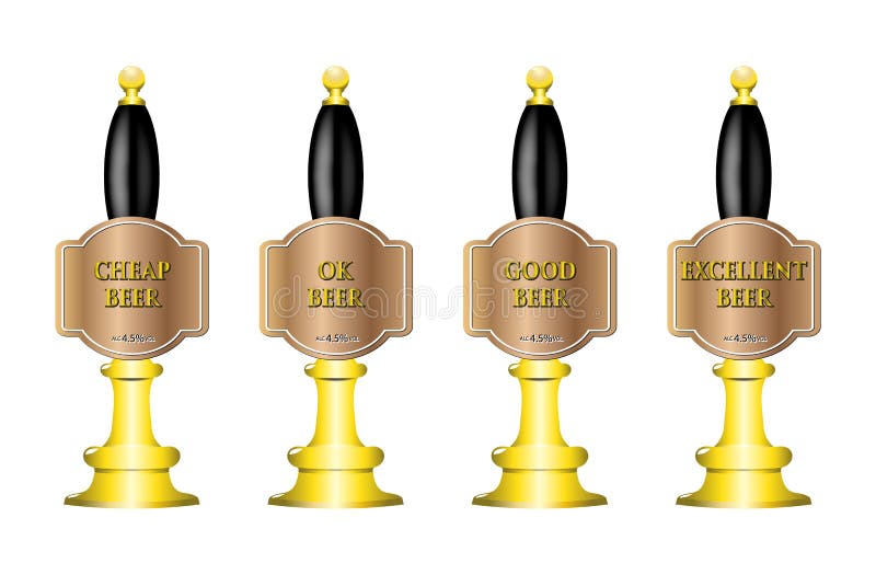 4 bombas de la cerveza stock de ilustración 4 bombas de la cerveza stock de ilustración