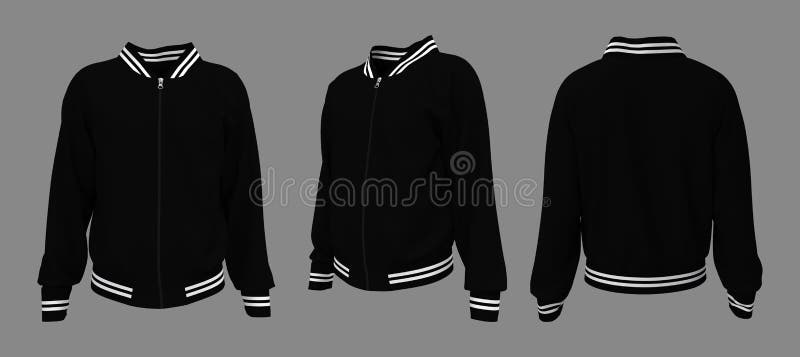 Bomber Jacket Mockup Design Presentation For Print Stock Illustration Illustration Of Knitted Cotton 205401134