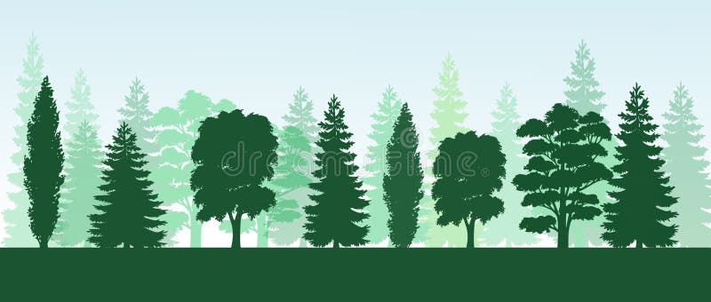 Bomenpijnboom, spar, sparren, Kerstmisboom Naald bos, vectorsilhouet stock illustratie Bomenpijnboom, spar, sparren, Kerstmisboom Naald bos, vectorsilhouet stock illustratie