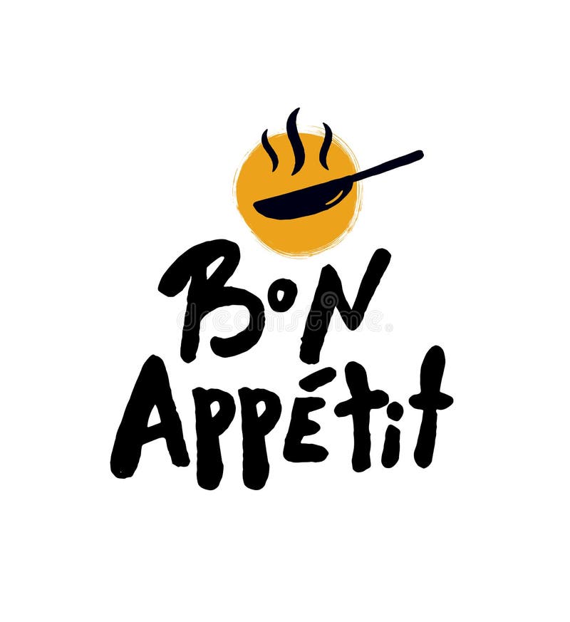 Bon Appetit Bokstäveraffisch vektor illustrationer Bon Appetit Bokstäveraffisch vektor illustrationer