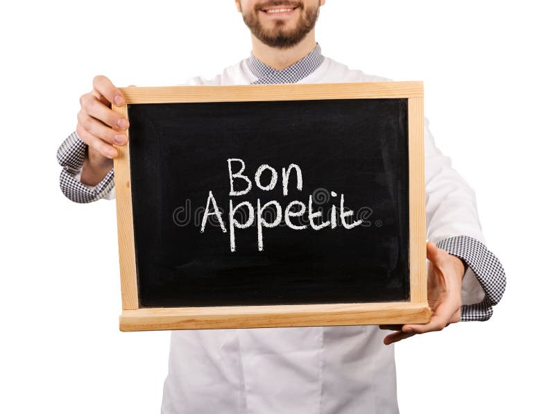 Bon appetit stock photo. Image of cook, chalkboard, face 84002884
