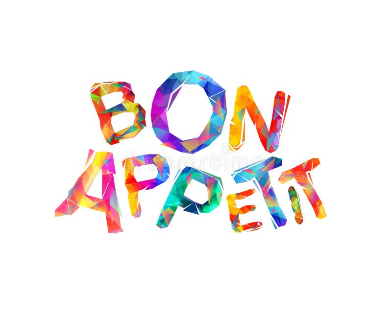 Bon Appetit. Triangular Letters Stock Vector Illustration of