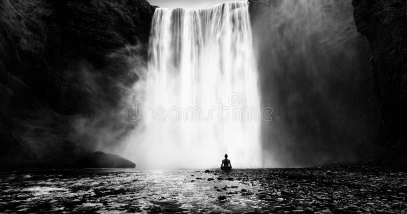 A Yogi in Lotus pose in calm and beautiful scenes in Black and White, Fine Art images. A Yogi in Lotus pose in calm and beautiful scenes in Black and White, Fine Art images