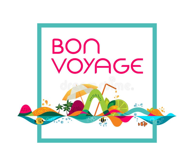 Bon Voyage Banner Vector Template Illustration Stock Vector Illustration Of Cruise Drop 87345902