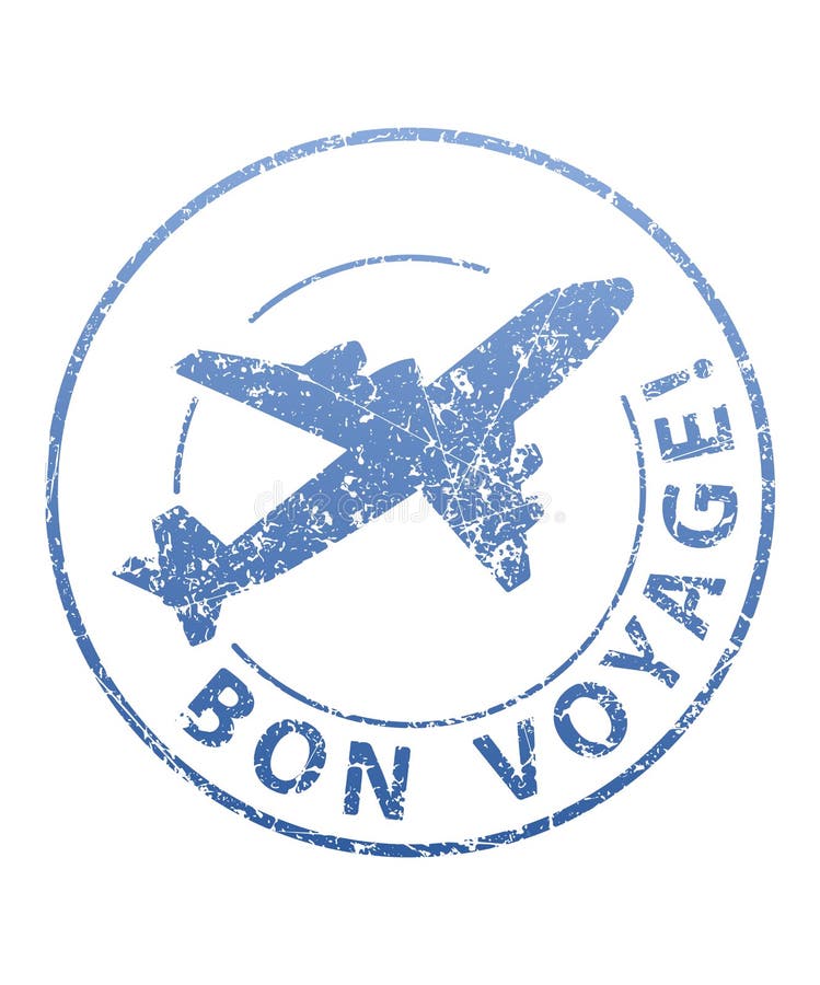 Bon Voyage Blue Grunge Rubber Stamp With Airplane Stock Vector Illustration Of Airplane Intention