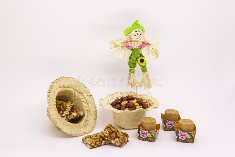 Bonbons divers à arachide, Brésilien typique Pièce traditionnelle de Junina images libres de droits Bonbons divers à arachide, Brésilien typique Pièce traditionnelle de Junina images libres de droits