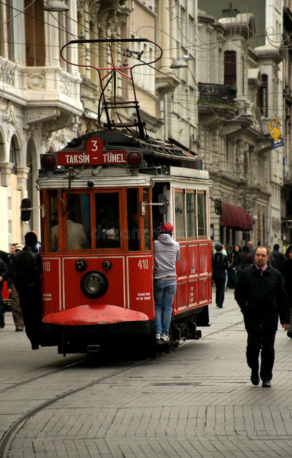 Old tram on Istiklal Caddesi in Istanbul (Turkey). Old tram on Istiklal Caddesi in Istanbul (Turkey)