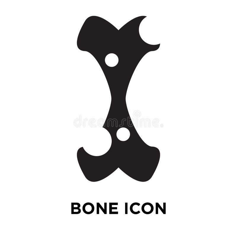 Bone icon vector isolated on white background, logo concept of B stock illustration Bone icon vector isolated on white background, logo concept of B stock illustration