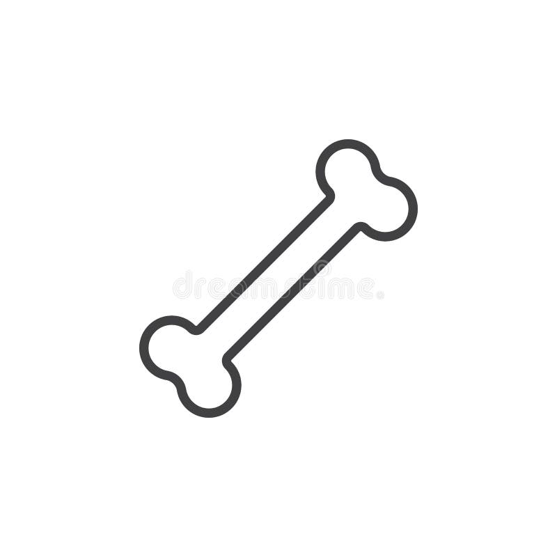 Bone line icon, outline vector sign, linear style pictogram isolated on white stock illustration Bone line icon, outline vector sign, linear style pictogram isolated on white stock illustration