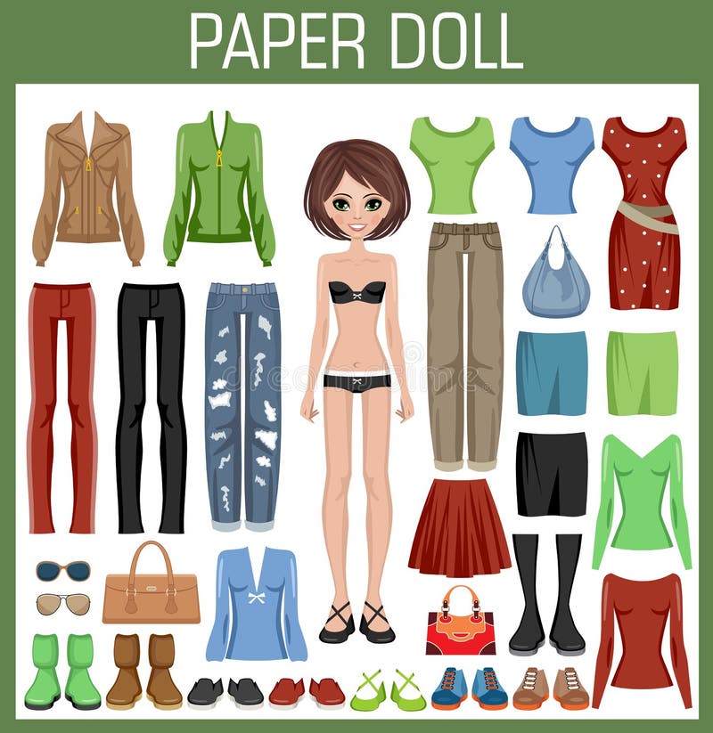 Selar O Vetor De Bonecas De Papel Digital Para Imprimir Moda Garotas Roupas  Vestidas Casaco De Terno Ilustração Stock - Ilustração de digital, vetor:  171781703