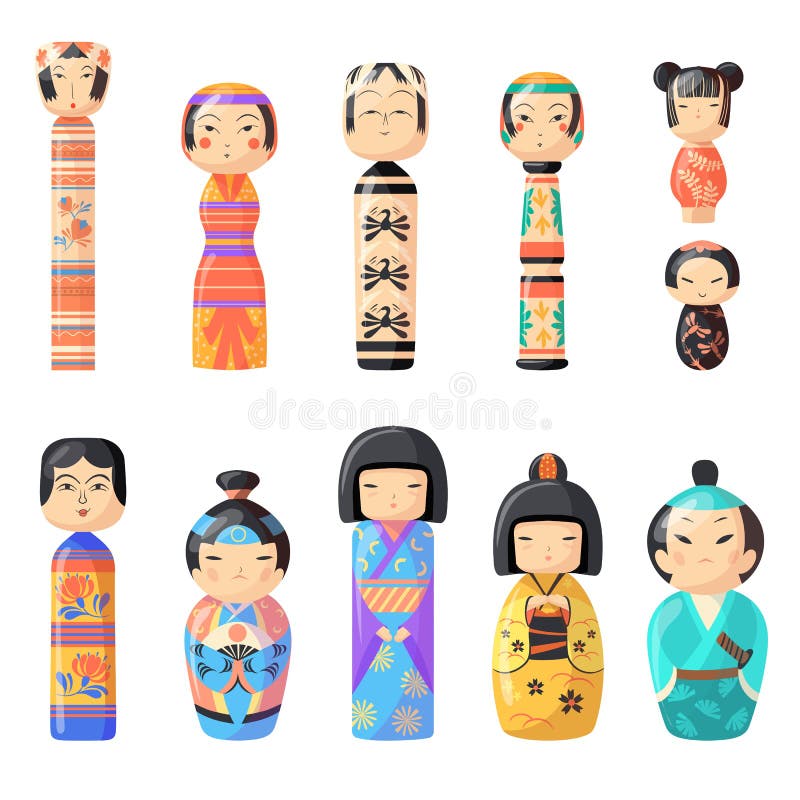 Kokeshi Pequena Boneca Tradicional Kawaii Garota Japonesa Em