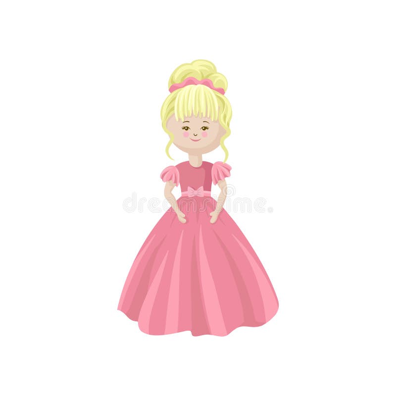 Boneca macia loura bonita da princesa em um vestido cor-de-rosa, costurando a ilustração do vetor dos desenhos animados do brinqu ilustração royalty free Boneca macia loura bonita da princesa em um vestido cor-de-rosa, costurando a ilustração do vetor dos desenhos animados do brinqu ilustração royalty free
