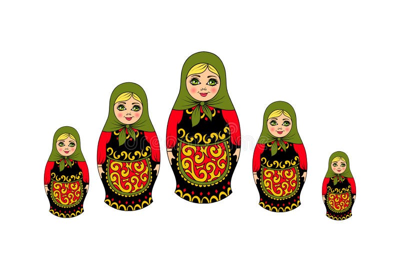 Matryoshka Aninhado Tradicional Da Boneca Do Russo IL Preto E Branco  Ilustração do Vetor - Ilustração de naturalizado, moscou: 113184346