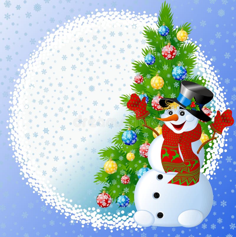 Boneco de neve ilustração do vetor. Ilustração de neve - 3528232