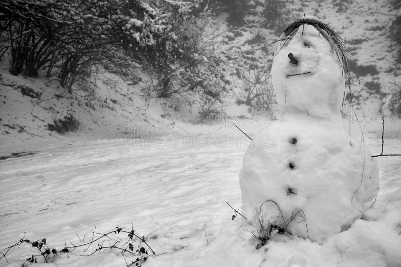 Boneco de neve caseiro do Natal feliz imagem de stock Boneco de neve caseiro do Natal feliz imagem de stock