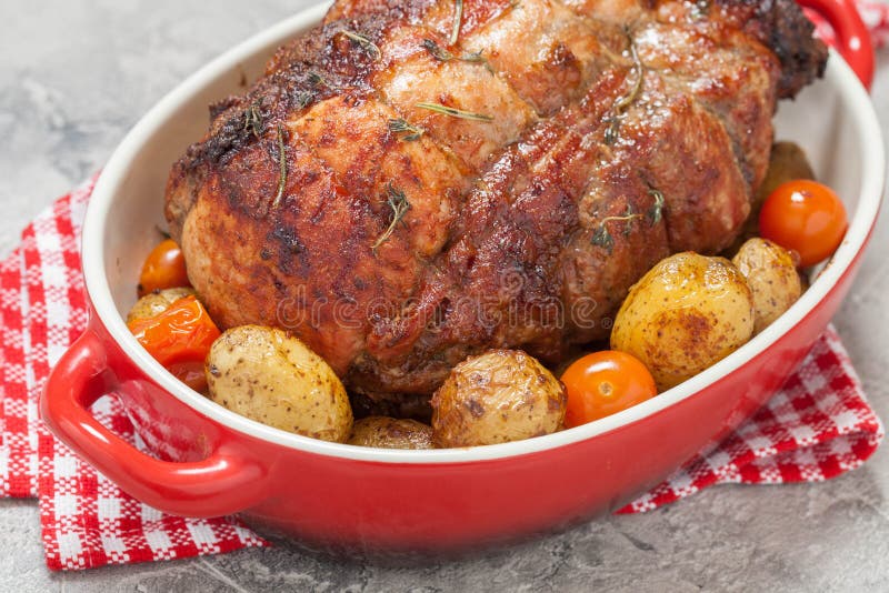Boneless Pork Loin Roast with Potatoes Stock Image Image of meal