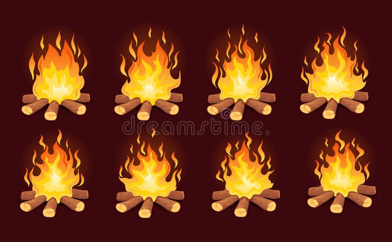 Bonfire Animation. Loop Animated Fire, Game Campfire Cartoon Frame Energy  2d Burn Forest Woods Flames Storyboard Sprite Stock Vector - Illustration  of mobile, sprite: 250828944