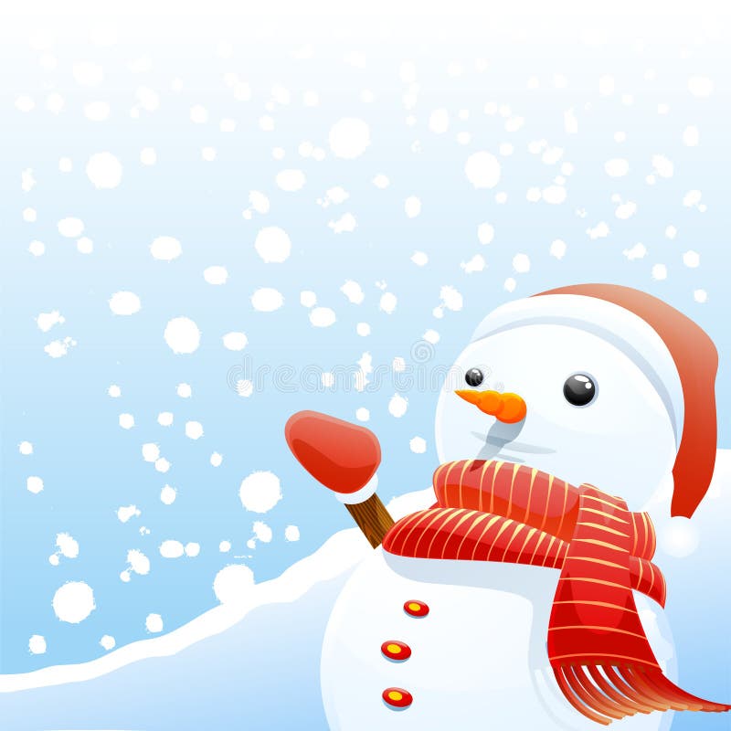 Decorative snowman character background vector. Decorative snowman character background vector