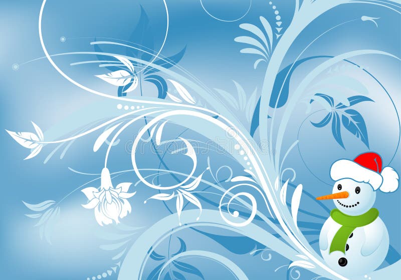 bonhomme de neige floral de fond illustration libre de droits bonhomme de neige floral de fond illustration libre de droits
