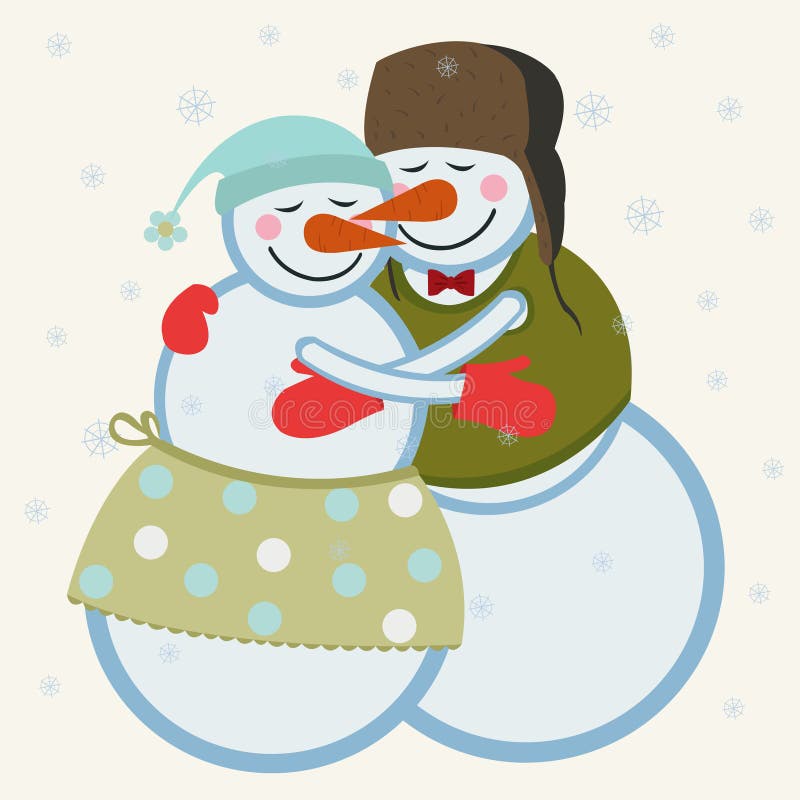 Bonhommes de neige d'amour illustration libre de droits Bonhommes de neige d'amour illustration libre de droits