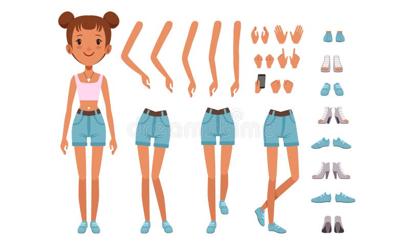 Desenho animado menina personagem boneca doce modelo emoção