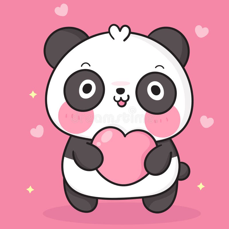 Panda Sem Emenda Bonito Urso Desenho Animado Segurando Amor Você Rótulo  Fundo Kawaii: Animal Zoológico Vector (menino Doodle). Vector Ilustração No  Fundo Branco Isolado. Perfeito Berçário Crianças, Crianças, Saudação  Royalty Free SVG