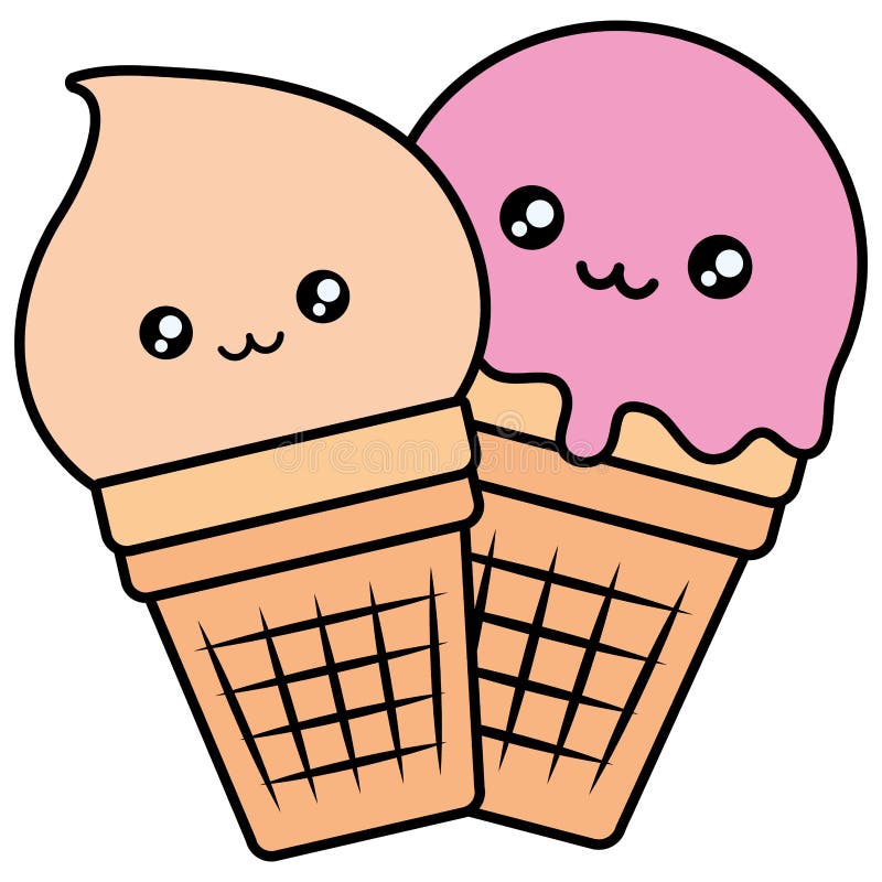 Fofinho Kawaii Os Caracteresbolinho Gelado Cookies Ícones De