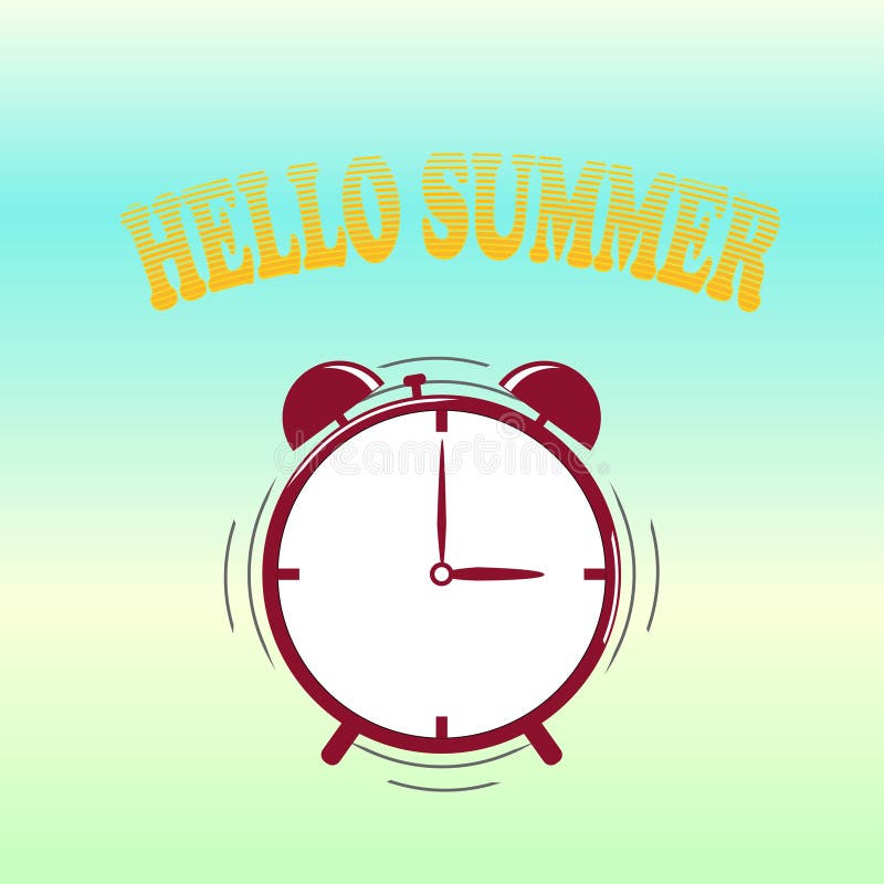 Bonjour alarme d'été Le temps s'est amusé Illustration créatrice de vecteur illustration stock Bonjour alarme d'été Le temps s'est amusé Illustration créatrice de vecteur illustration stock