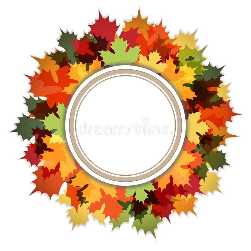 Bonjour Autumn Decorative Ring Frame illustration de vecteur Bonjour Autumn Decorative Ring Frame illustration de vecteur