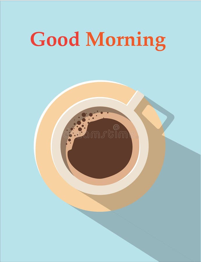 Bonjour avec le coffe illustration de vecteur Bonjour avec le coffe illustration de vecteur