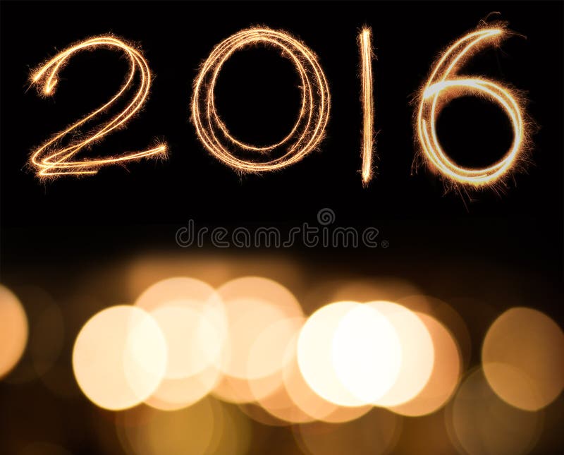 Happy new year 2016 written with Sparkle firework. Happy new year 2016 written with Sparkle firework