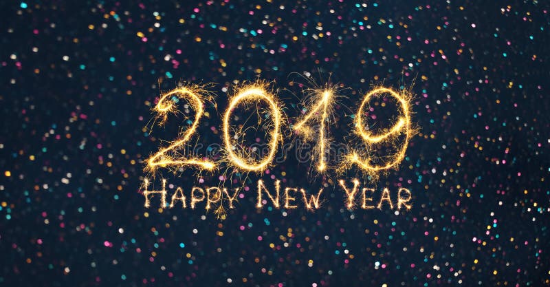 Bonne année grande-angulaire 2019 de bannière de Web de vacances photo stock Bonne année grande-angulaire 2019 de bannière de Web de vacances photo stock